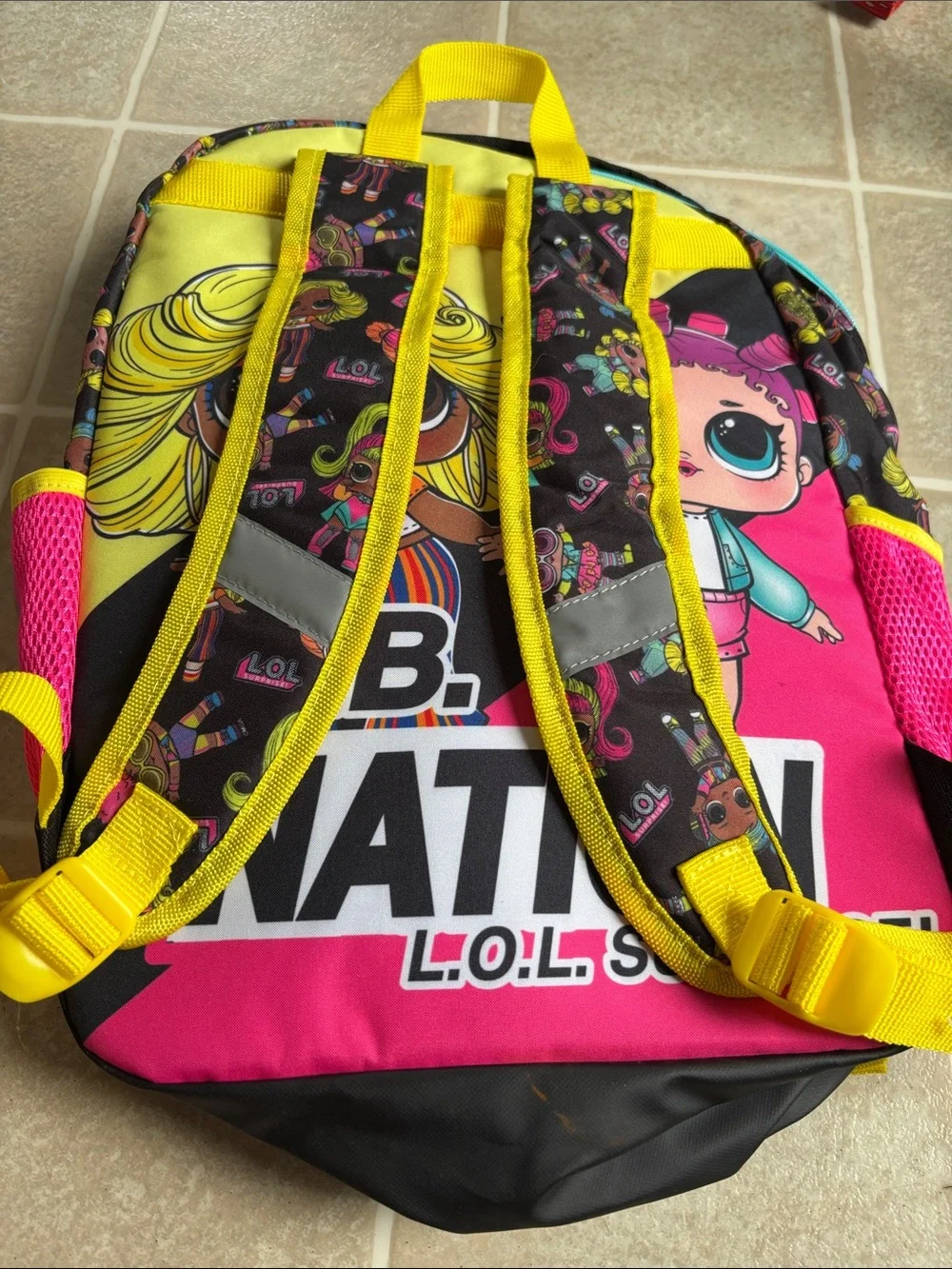 L.O.L. Surprise! Pink, Yellow & Aqua Sequin Backpack with Character Lunch Bag